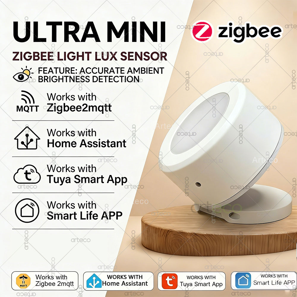 Home Automation Ideas - Capteur de lumière Ultra Mini Zigbee,