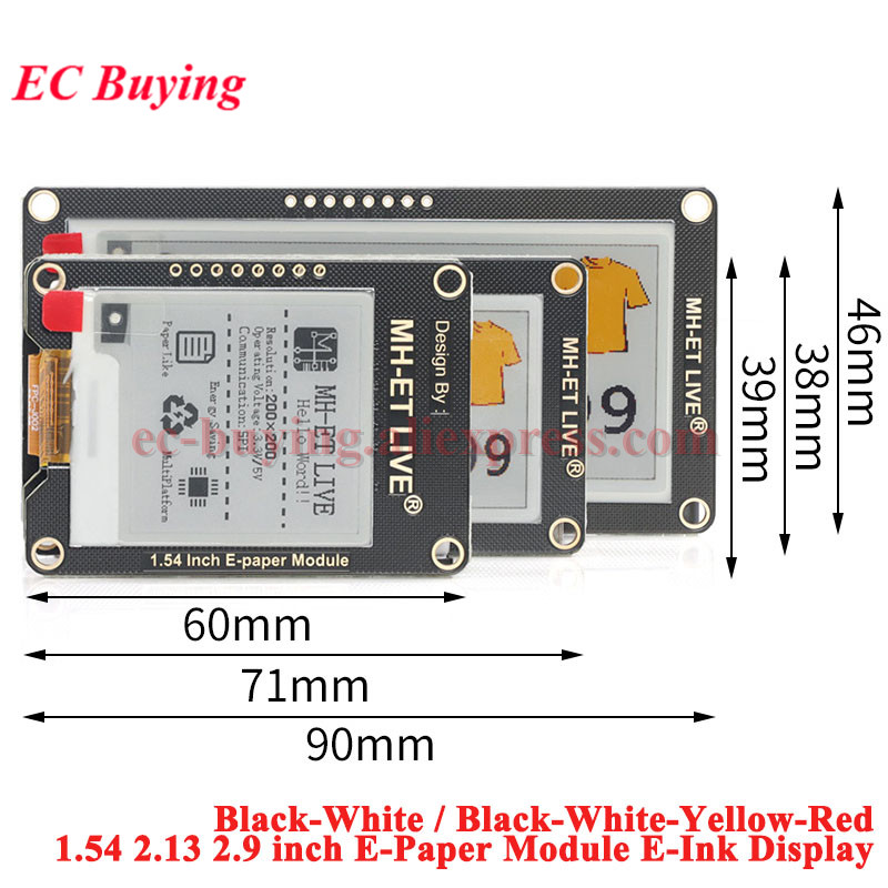 Display Epaper 2.9 - Module d'affichage E-Paper/E-Ink/EInk 1,54'' 2,9'' 2,13''