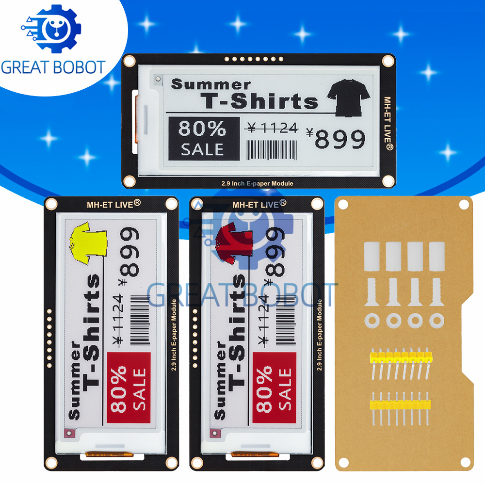 Display Epaper 2.9 - Écran d'affichage Epaper Tech, E-Paper, E-Ink,