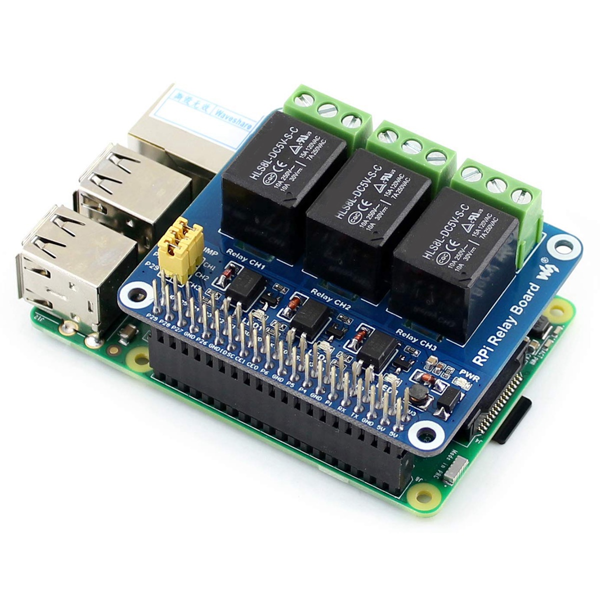 Pi Zero W Board - Module de relais 3 canaux 5V