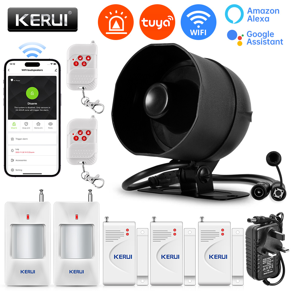Smart Home Automation Diy - KERUI – système d'alarme sirène 120db,