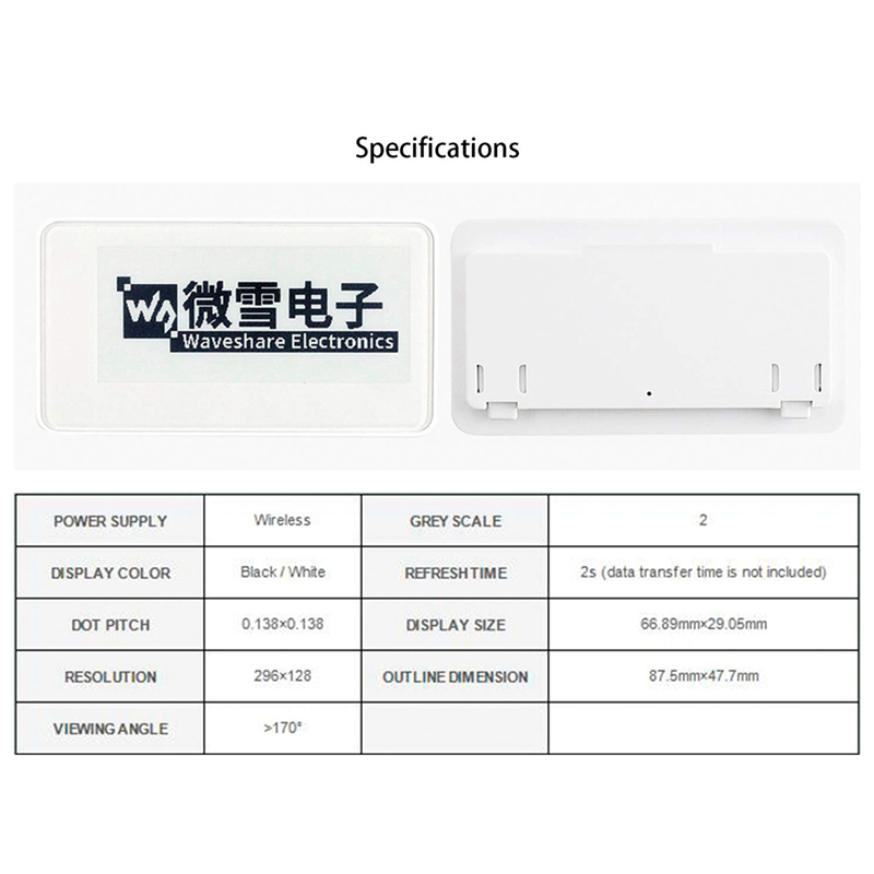 Waveshare 2.9 pouces sans fil  - Display Epaper 2.9 avis et prix